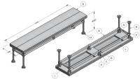 Tuinbank van steiger buis en planken met verbinders.