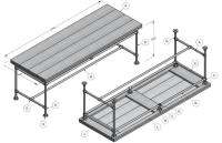 Tuintafel van steigerbuis bouwtekening.